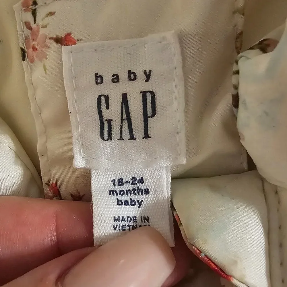 Baby GAP Floral Puffer Vest Sz 18-24M